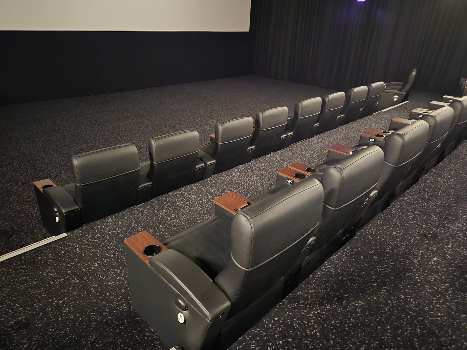 Cinema seating, tidy and ready to use